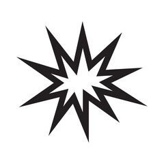 Fototapeta premium Explosion icon, bang symbol on white background. Black vector illustration.