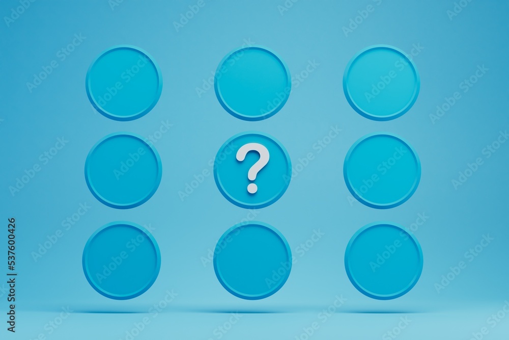 Aufkleber round blank icons to place blue text in the middle of an icon with a question mark. copy paste, copy