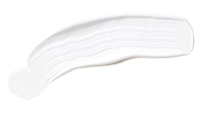 white acrylic paint brush stroke, isolated design element