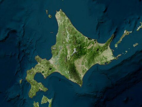 Hokkaido, Japan. High-res satellite. No legend