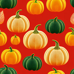 illustrated autumn harvest pumpkin background.	