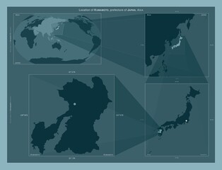 Kumamoto, Japan. Described location diagram