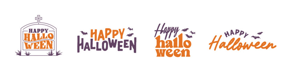 Happy Halloween lettering. Holiday lettering for banner, poster, greeting card or party invitation. Vector illustration.
