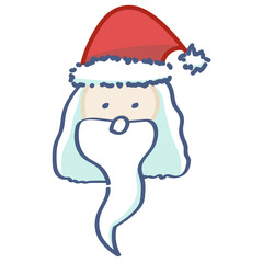 santa claus flat doodle hand drawn