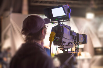 stream at a concert in a hall without spectators