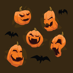 halloween pumpkin set