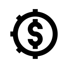 Dollar Coin Flat Vector Icon