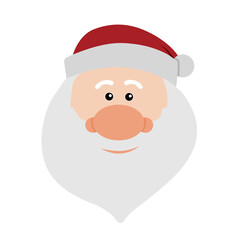 Cute Santa Claus head in Flat design vector Illustration