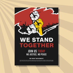 Protest Flyer Template, Demonstration Poster. No Justice No Peace