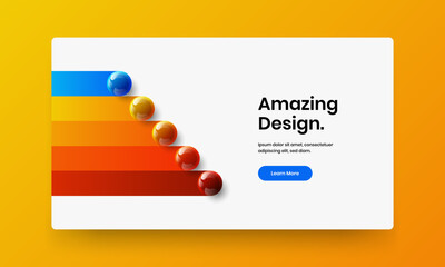 Premium realistic spheres cover template. Vivid presentation design vector concept.