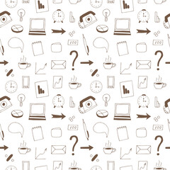 Business planning seamless pattern vector illustration, hand drawn