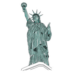 Fototapeta premium Cute New York Statue of Liberty with smile face print for t-shirt