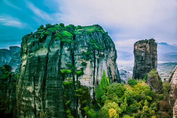 Greece - Meteora monastery in the mountains, popular place for tourists.... exclusive - this image...