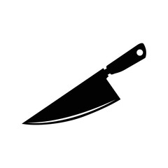 Kitchen knife utensils tool icon | Black Vector illustration |