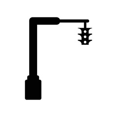 Street traffic signal light icon | Black Vector illustration |