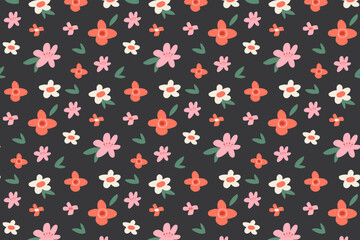 Fototapeta na wymiar bright floral pattern for textiles and design. vector seamless illustration of colorful flowers.Cute floral pattern.