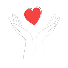 PNG illustration two hands with heart