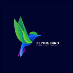 fly bird gradient logo color modern