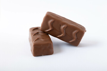 Сhocolate bar on white background.