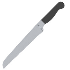 3d rendering illustration of a bread kitchen knife