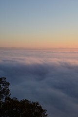 sunset over the clouds