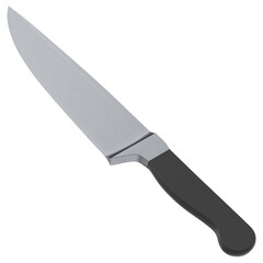 3d rendering illustration of a chef kitchen knife