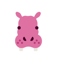 hippo head - hippopotamus - africa animal - Icon flat design	