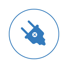 Electric power plug connection icon | Circle version icon |