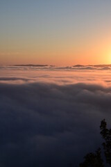 sunset over the clouds