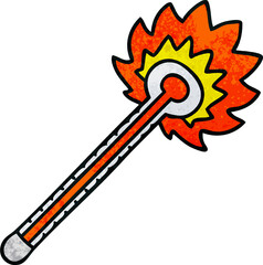 hand drawn quirky cartoon hot thermometer