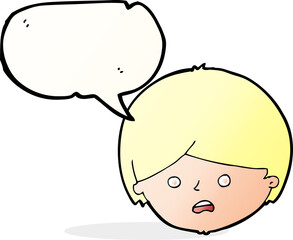 cartoon unhappy boy  with speech bubble