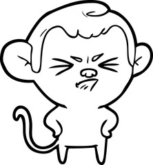 cartoon annoyed monkey