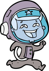 cartoon laughing astronaut