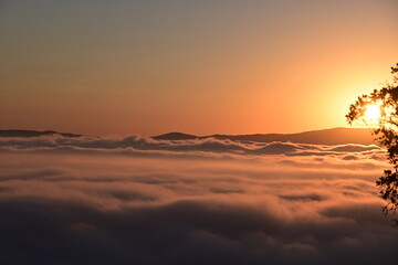 sunset in the mountains