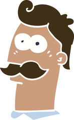 cartoon doodle man with moustache