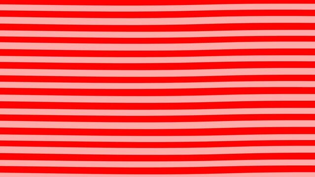  Animated red and white horizontal line seamless loop background. Abstract simple line moving stripe style pattern motion animation.