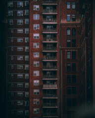 Fototapeta na wymiar apartment building brick Walls Red 