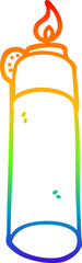 rainbow gradient line drawing of a cartoon cigarette lighter