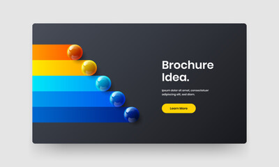 Isolated 3D balls annual report illustration. Unique corporate identity vector design layout.