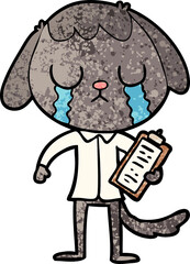 cute cartoon dog crying