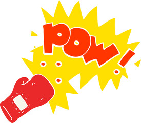 flat color illustration of boxing glove punch