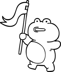 line drawing cartoon frog