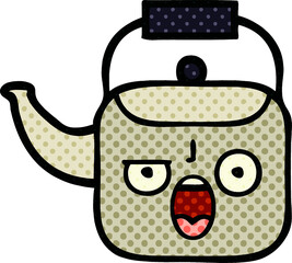 comic book style cartoon of a kettle