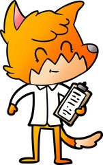 cartoon friendly fox manager