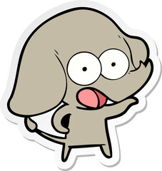 Obraz premium sticker of a cute cartoon elephant