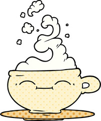 cartoon hot cup of coffee