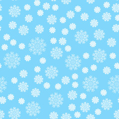 Snowflakes seamless vector pattern