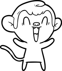 cartoon laughing monkey