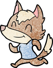 friendly cartoon wolf