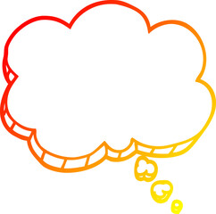 warm gradient line drawing of a cartoon expression bubble